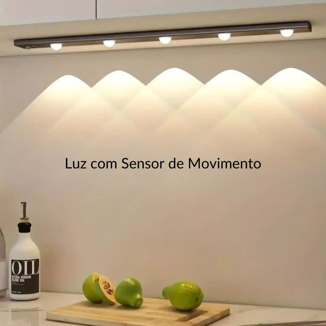 Luz LED Recarregável com Sensor para Armários