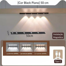 Luz LED Recarregável com Sensor para Armários