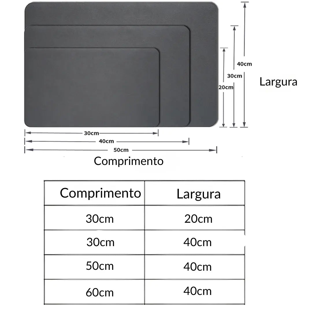 Tapete de Secagem Antiderrapante Super Absorvente