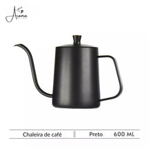 Chaleira Elegante Gooseneck 600ml com Alça de Madeira