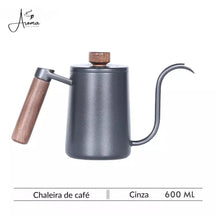 Chaleira Elegante Gooseneck 600ml com Alça de Madeira