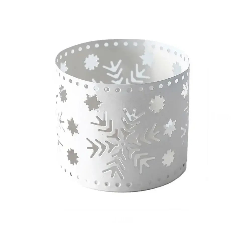 Christmas Iron Candle Holder, Hollow Elk Snowflake Candlestick, Decorações criativas de Natal, Home Table Ornamentos, Presente