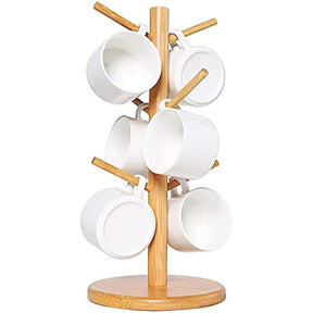 Organizador de Canecas em Bambu com Design Elegante-Aroma da Casa