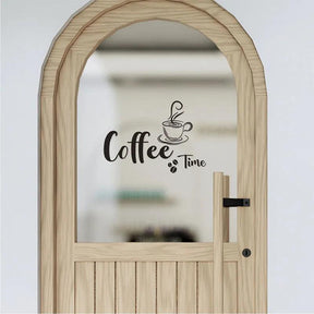 Tempo do café letras inglesas fundo Wall Sticker, Criativos, Cozinha, Cafetaria, Decorar, embelezamento