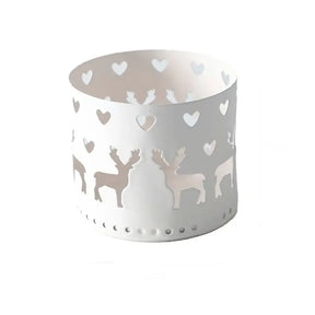 Christmas Iron Candle Holder, Hollow Elk Snowflake Candlestick, Decorações criativas de Natal, Home Table Ornamentos, Presente