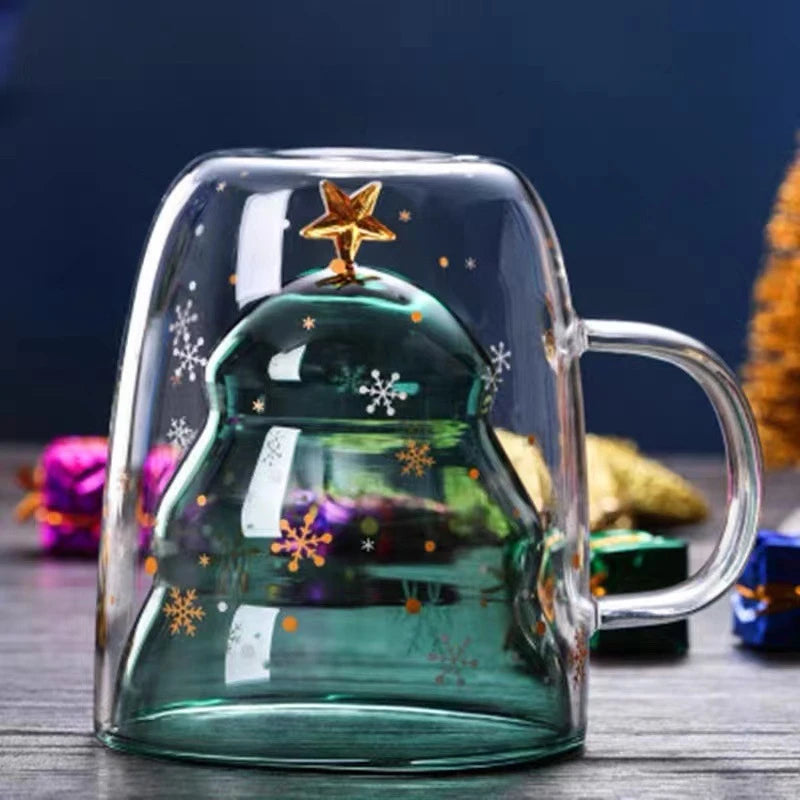 Caneca Natalina de Vidro com Design Encantador-Aroma da Casa