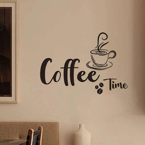 Tempo do café letras inglesas fundo Wall Sticker, Criativos, Cozinha, Cafetaria, Decorar, embelezamento