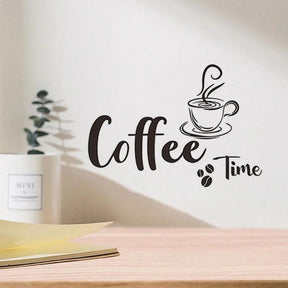 Tempo do café letras inglesas fundo Wall Sticker, Criativos, Cozinha, Cafetaria, Decorar, embelezamento