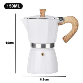 150ml 300ml Vintage Handle Madeira Espresso Maker Moka Pot Clássico Café Italiano Ferramentas Cozinha Café Acessórios